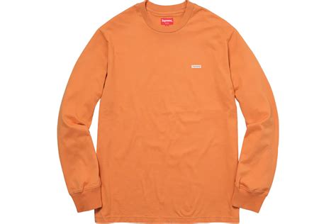 supreme metallic box logo l s tee light orange|Supreme Box Logo L/S Tee Orange Men's .